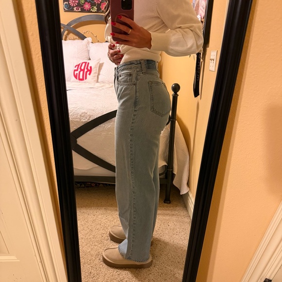 Abercrombie & Fitch Women's High Rise Jeans in Light Blue - Picture 5 of 7